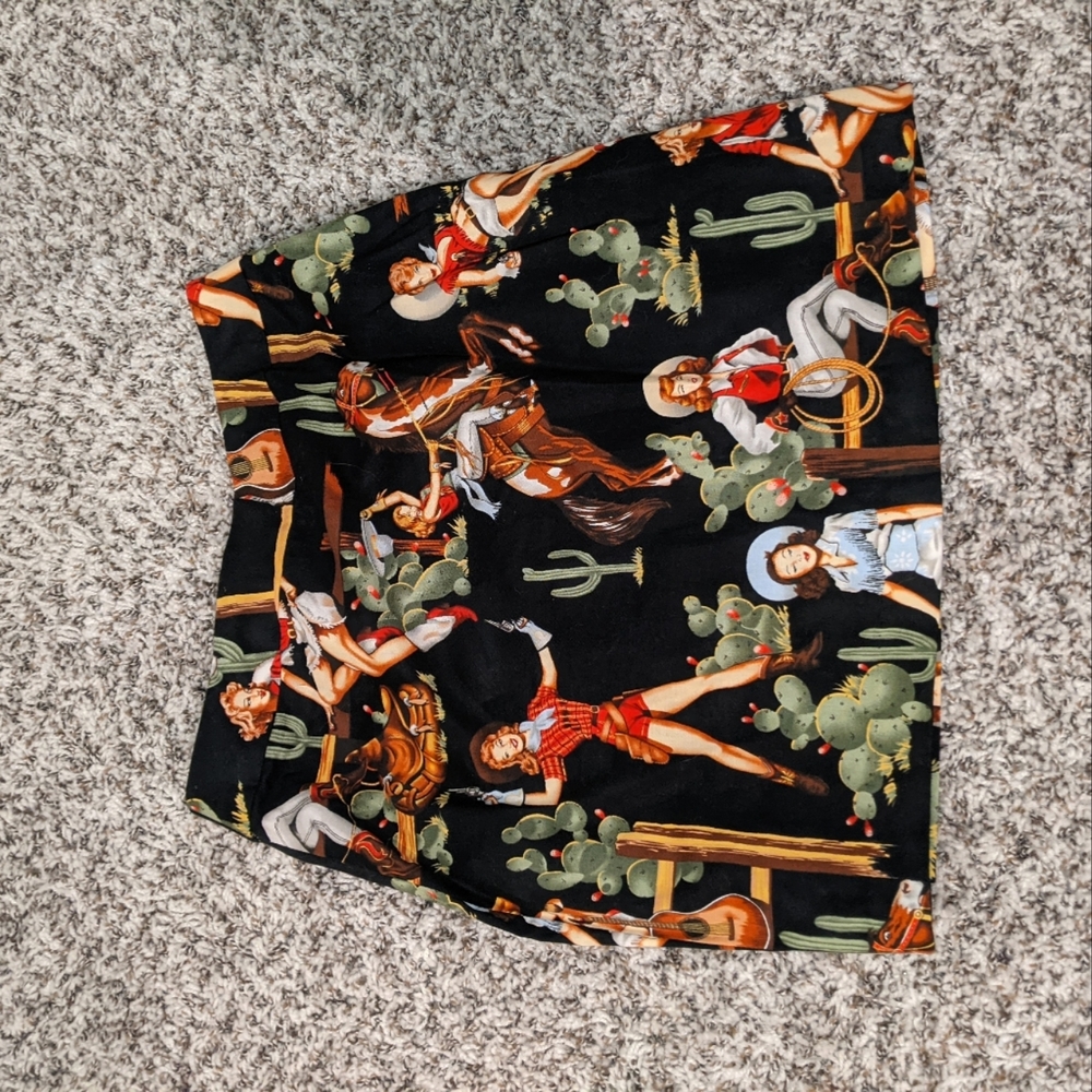 Cowgirl print skirt